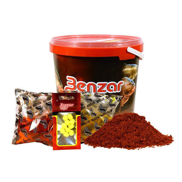 Benzar Mix - Set Nada + Aditivi+ Momeli + Galeata Instant Groundbait Mix, 3kg, Crap