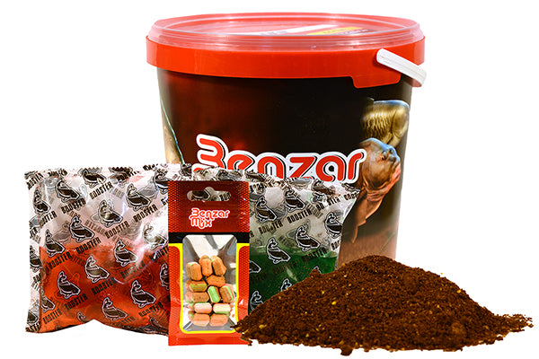 Benzar Mix - Set Nada + Aditivi+ Momeli + Galeata Instant Groundbait Mix, 3kg, Method