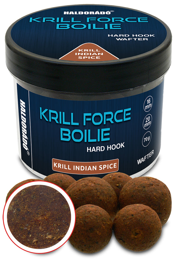 Haldorado - Krill Force Boilie Hard Hook Wafter, 16-20mm, Krill Indian Spice