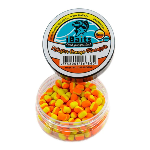 iBaits - Mini Dumbell iWafter, 5x7mm, 40ml, Orange & Pineapple