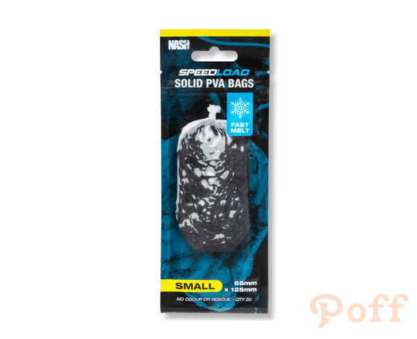 Nash - Pungi Solubile Pva Speedload Solid Pva Bag, Fast Melt, 20buc/plic, Small 55x125mm