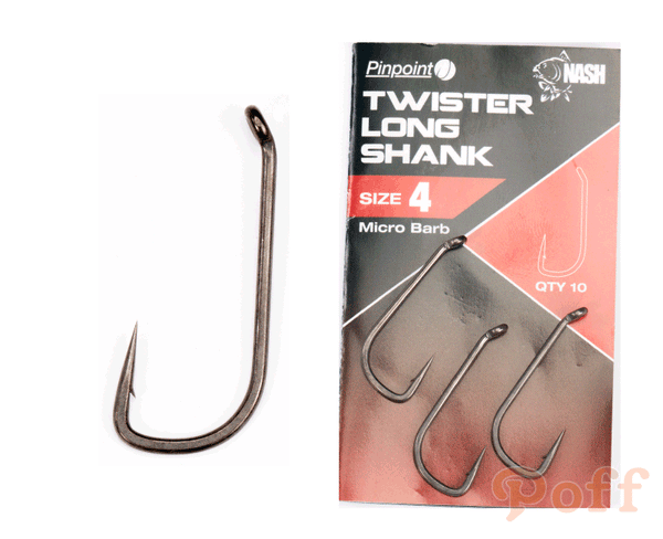 Nash - Carlige Pinpoint Twister Long Shank, 10buc/plic