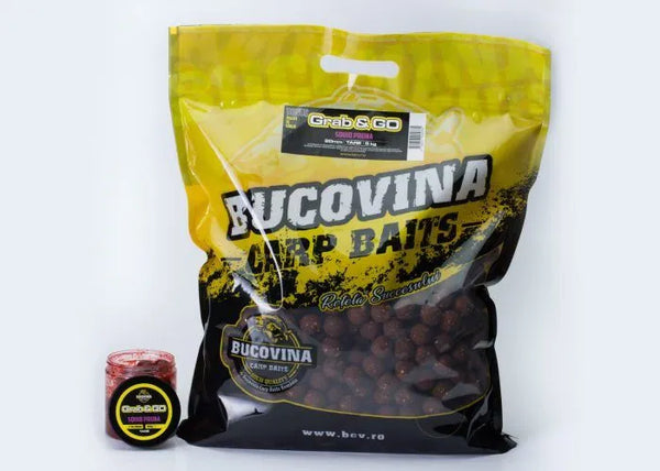 Bucovina Baits - Pachet Boilies De Nadit Grab & Go, Solubil, 24mm, 5kg, Squid & Pruna